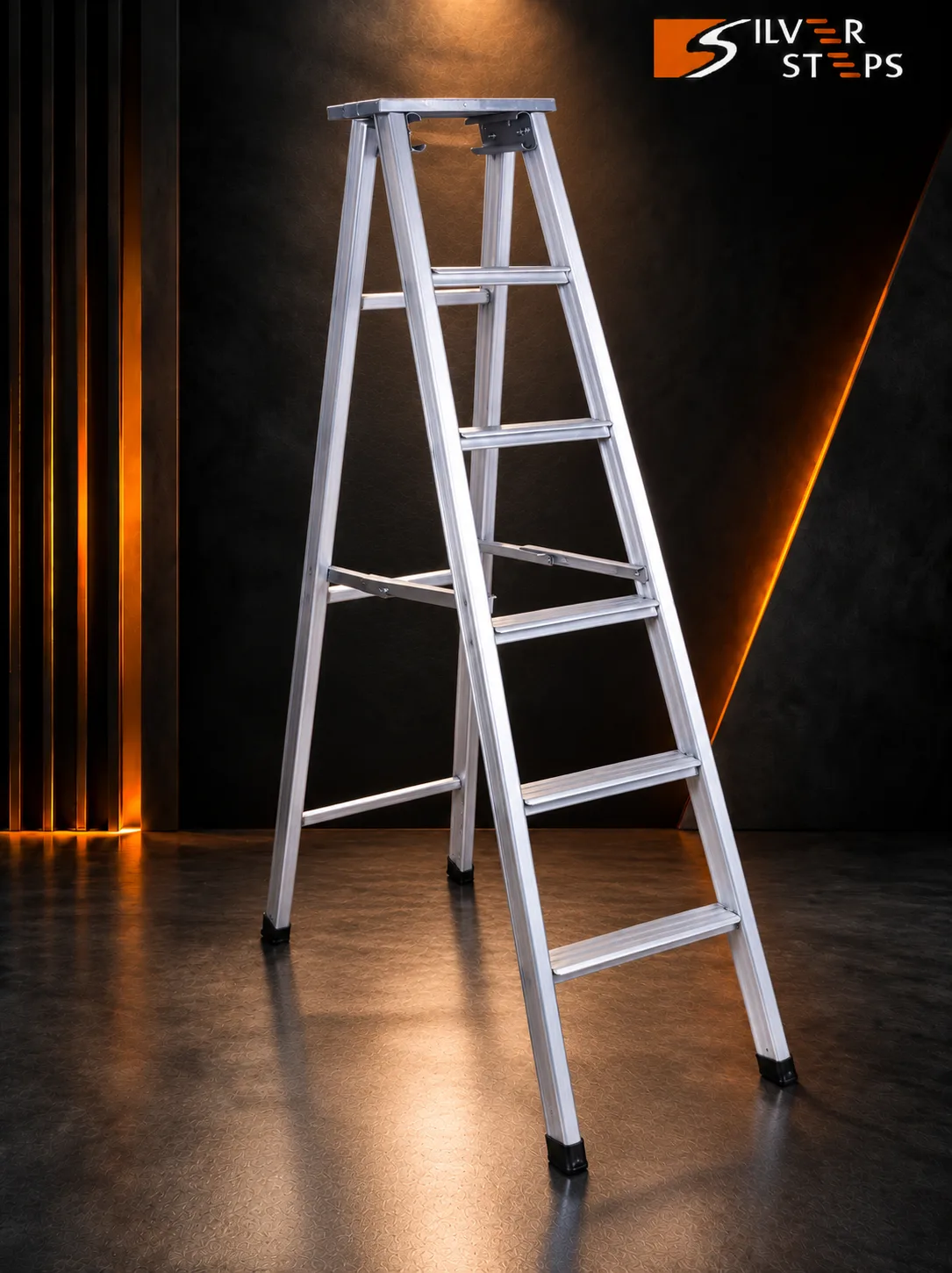 Silver Steps Aluminium Industrial Factory Ladders