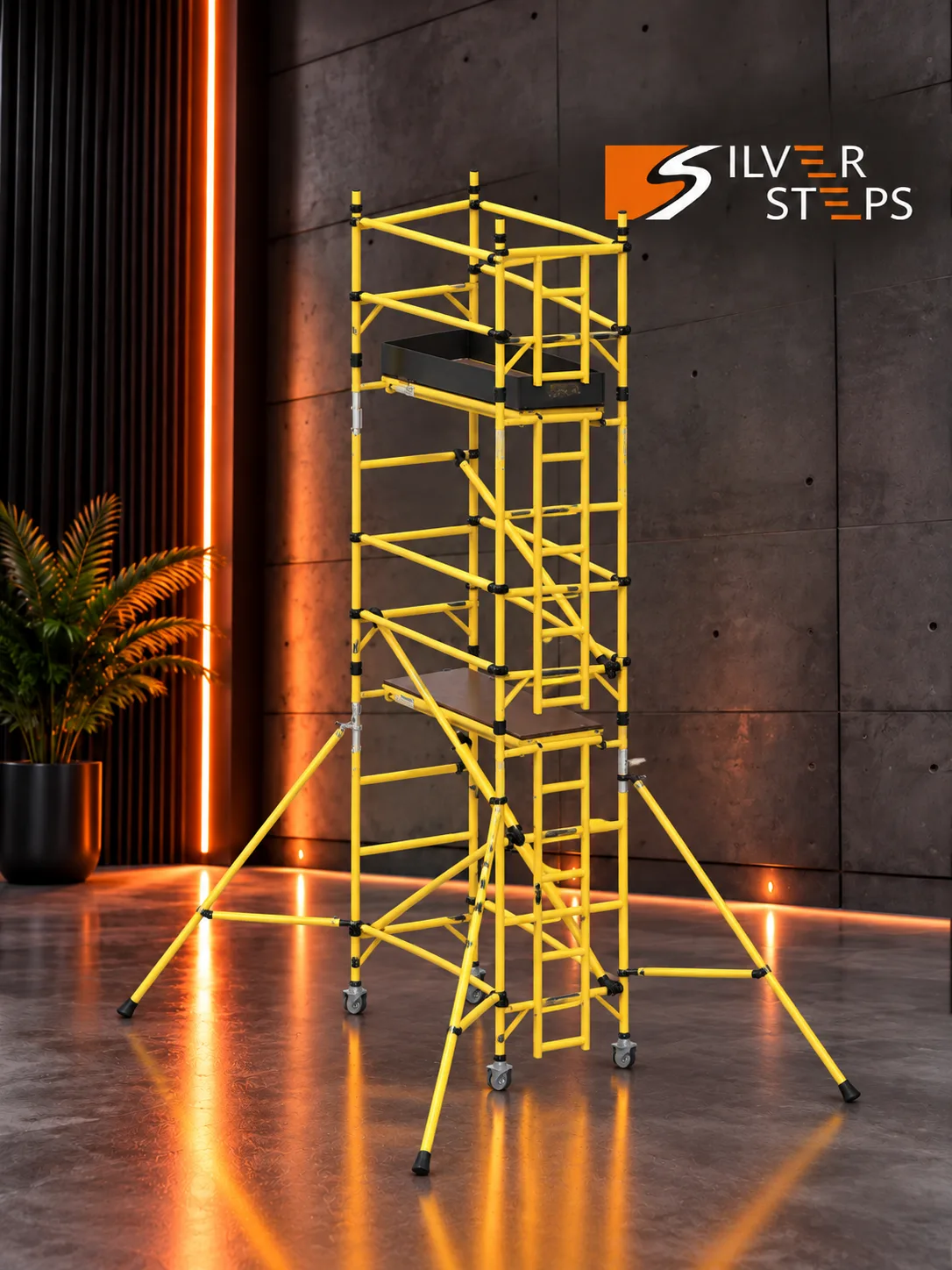 Silver Steps Non-Conductive FRP Mobile Scaffolding Tower