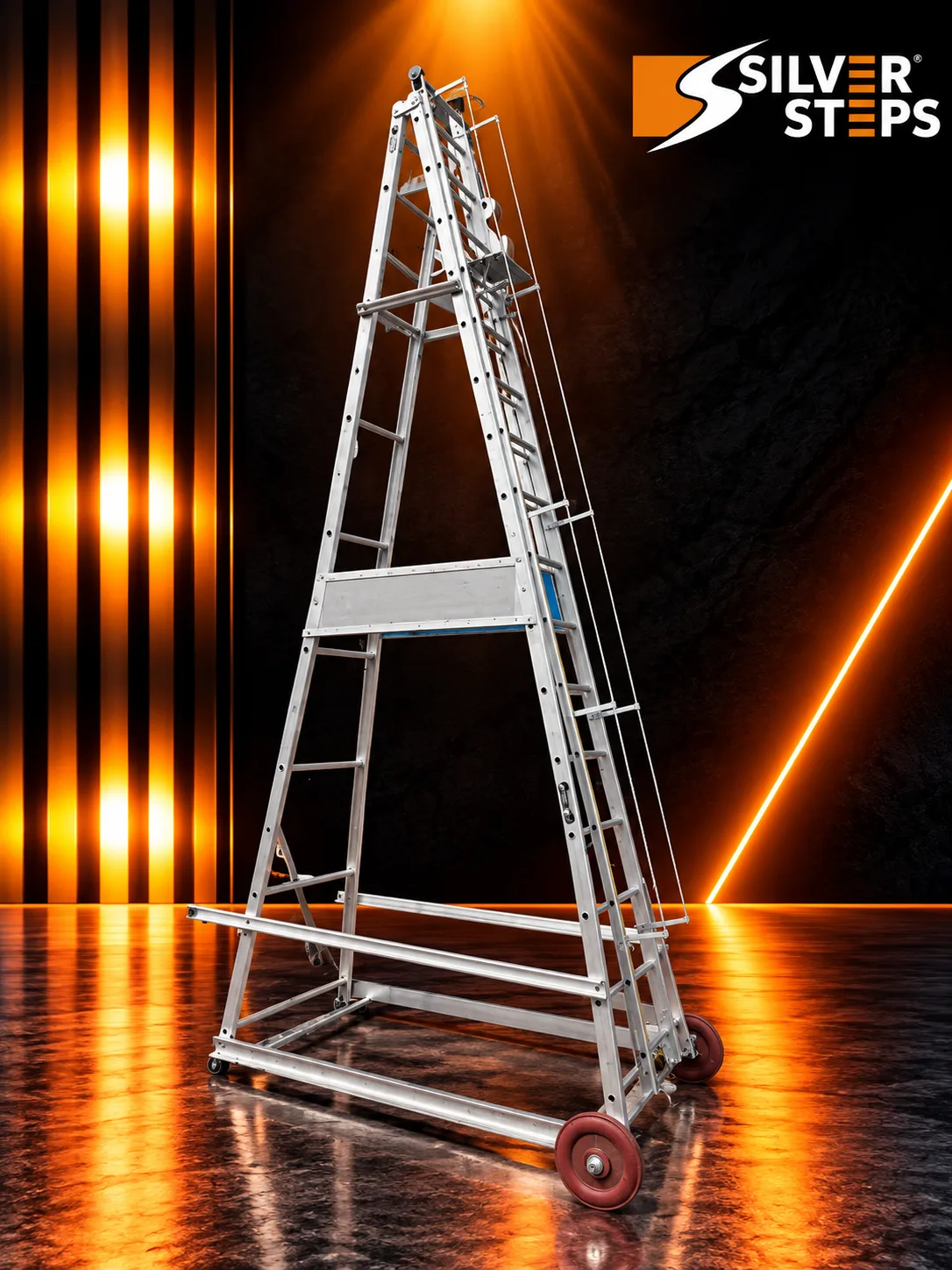 Silver Steps FRP Trolley Wheel Ladder - FRP trolley wheel ladder