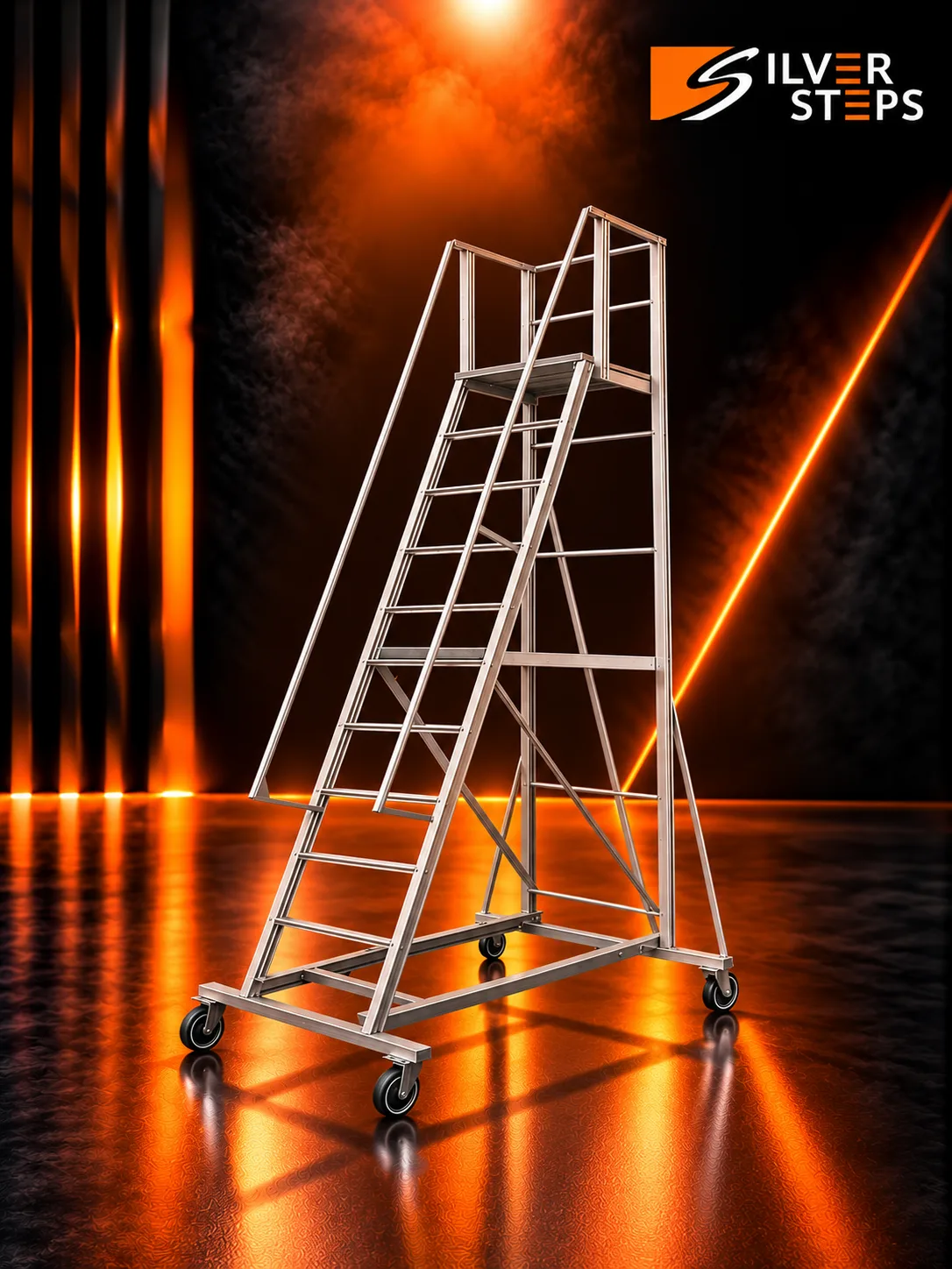 Warehouse Trolley Step Ladders by Silver Steps Mumbai
